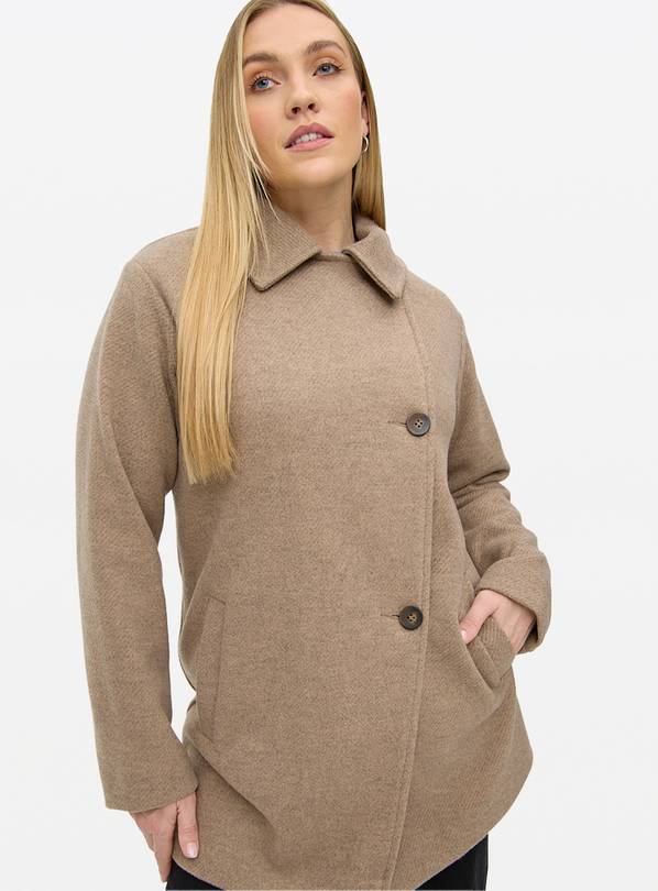 Light Brown Asymmetrical Tailored Coat XL